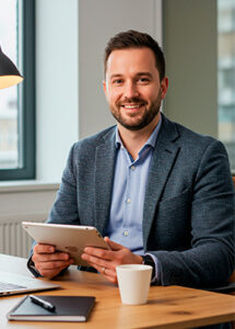Portrait of Ethan Croft, Lead Casino & Betting Analyst at WinTops Games Ltd, in a modern office