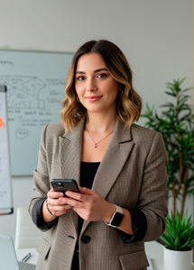 Portrait of Sofia Rossi, iGaming Advocate and Digital Strategist at WinTops Games Ltd, in a modern co-working space